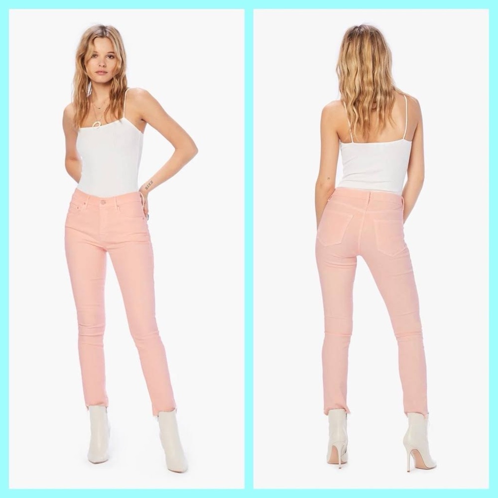 Mother - light pink - The Looker Ankle Step Fray